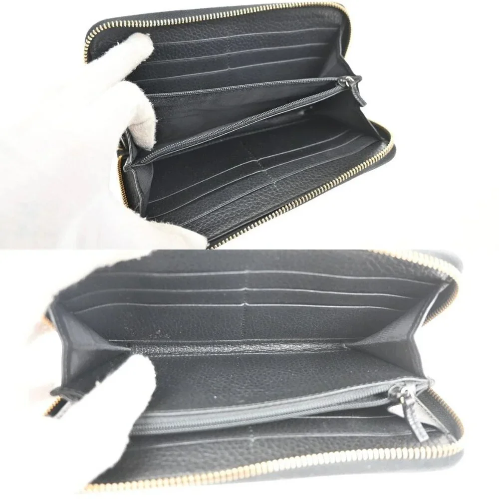 GUCCI Logo Interlocking G Zipper Around Long Wallet Leather Black GHW 38RL784 - Picture 13 of 13